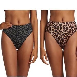 Good American Leopard Print High-Waisted Bikini Bottoms